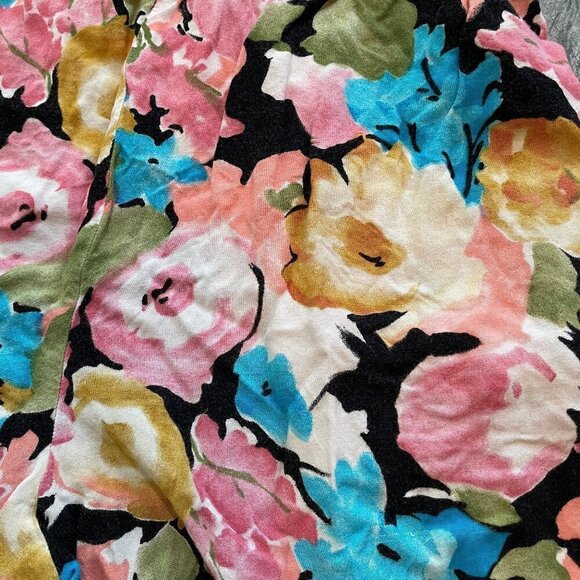 Vintage 80s Bugle Boy Anchor Blue Floral High Waisted Mom Shorts Womens Medium - Picture 11 of 12